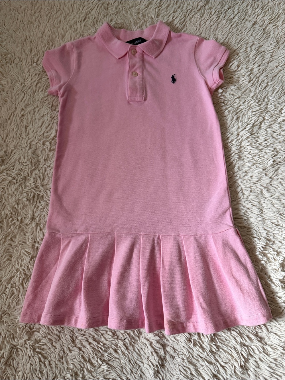 Ralph Lauren Light Pink Polo Dress with Navy Logo size 5